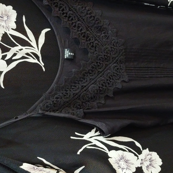 Volcum Womens 2pc Slipinslide Dress Black/ Cream Floral Size M - Picture 8 of 16